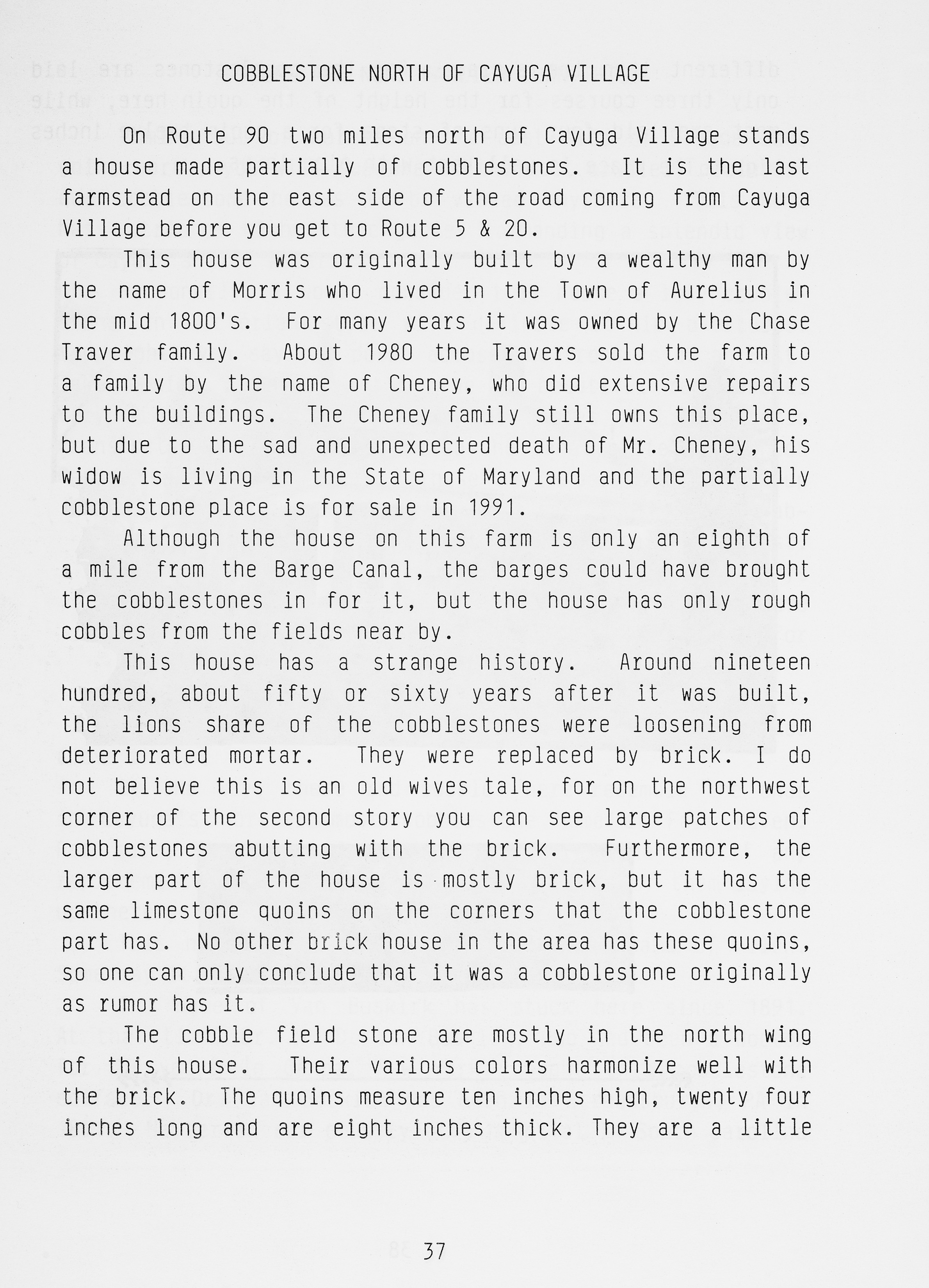 Cayugas Cobblestones p 37